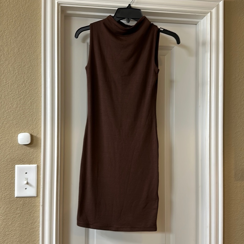 NAKED WARDROBE Tank Bodycon Minidress//Size‎ Medium//Brown - Picture 2 of 11